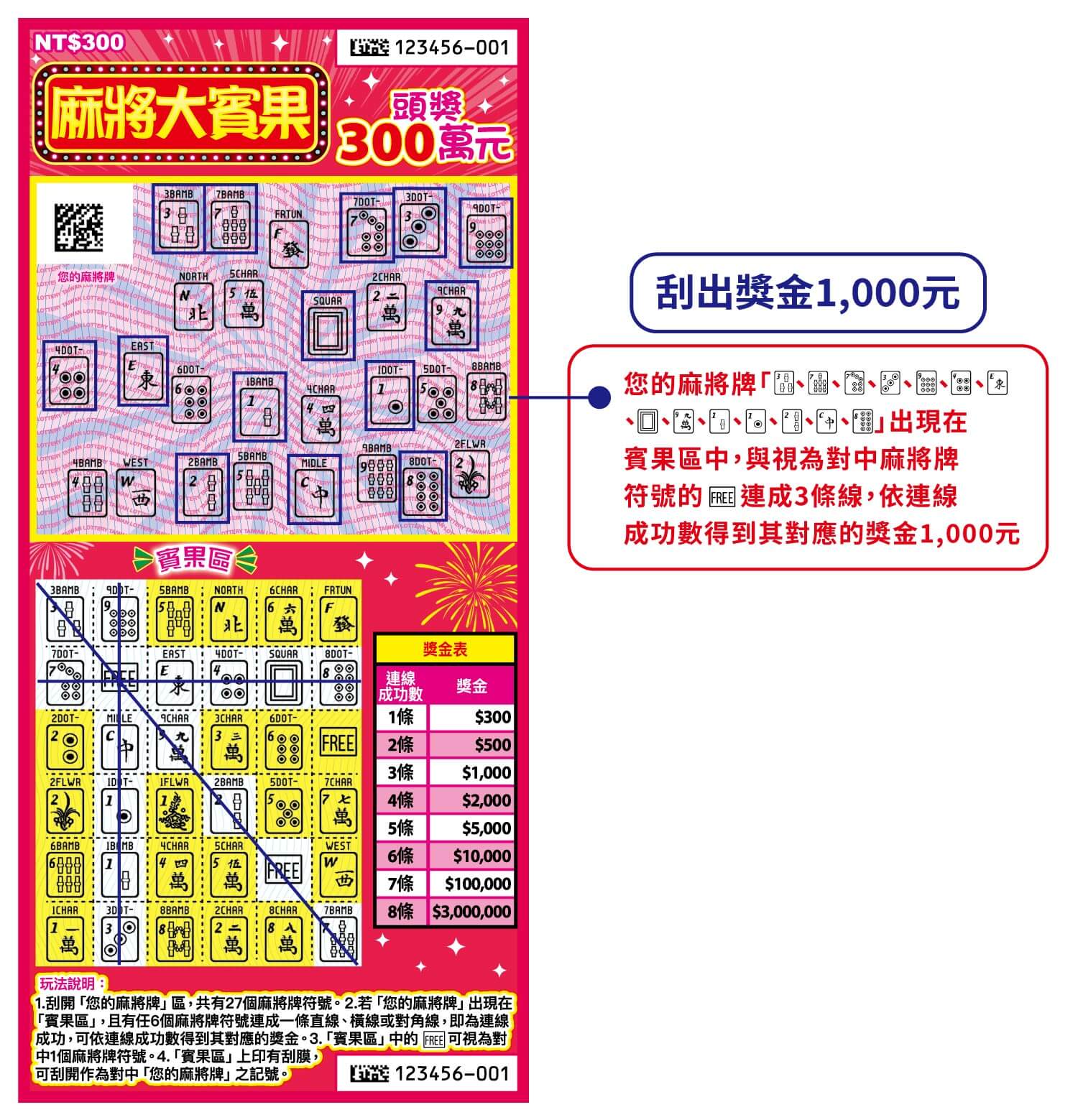 麻將大賓果刮刮樂玩法圖解