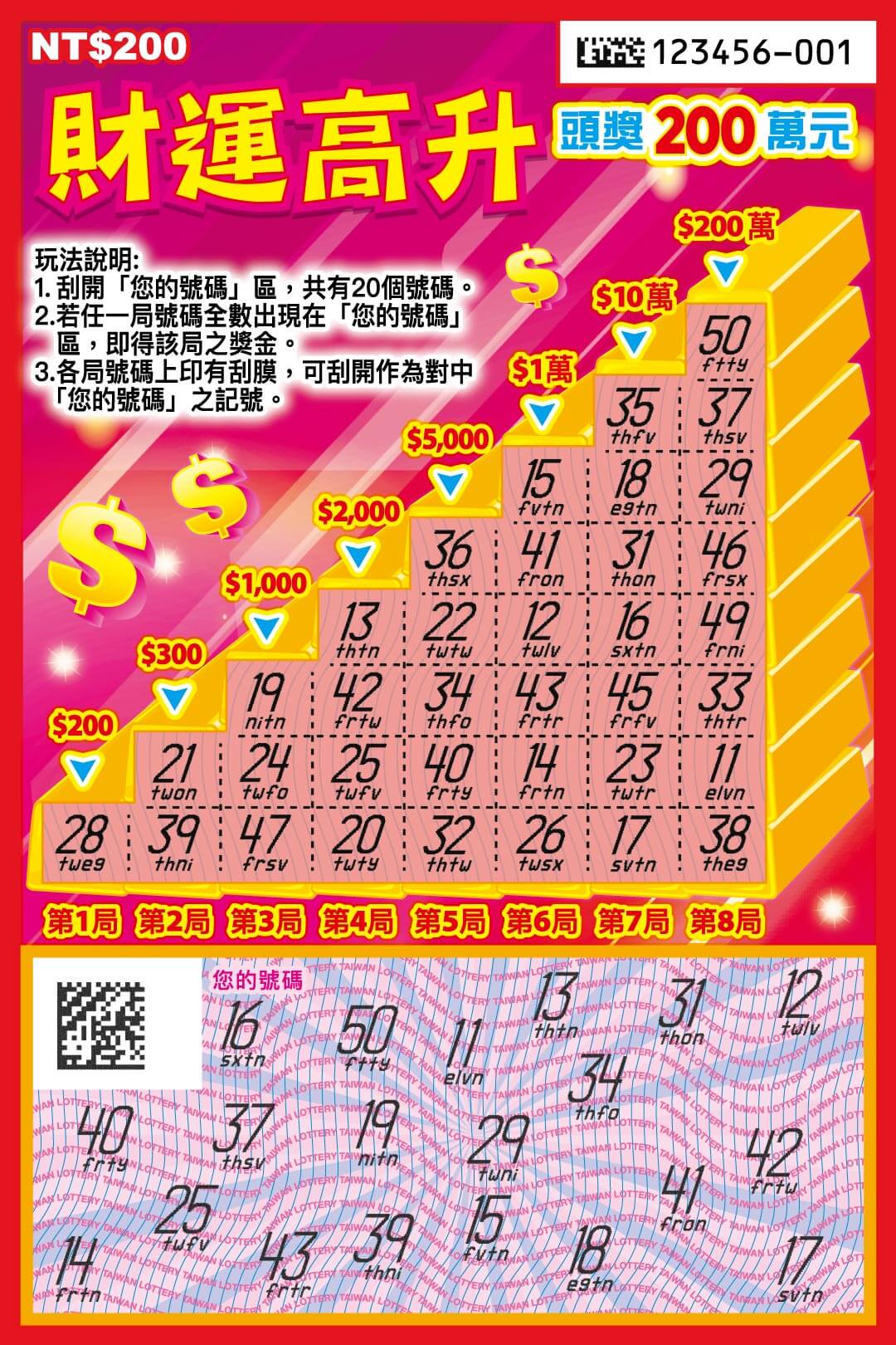 財運高升刮刮樂背面