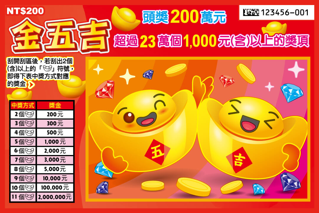 金五吉刮刮樂票面