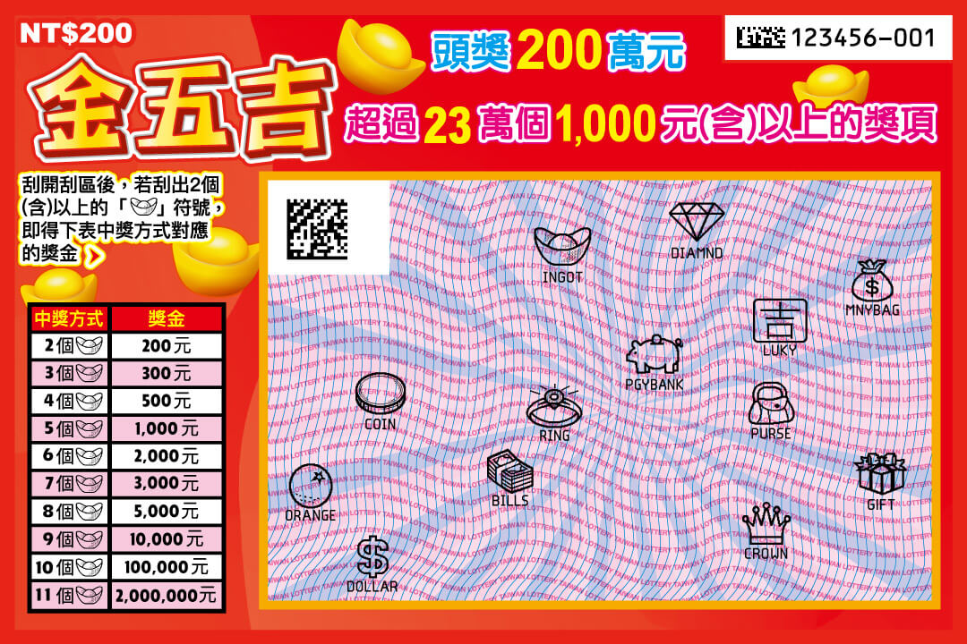 金五吉刮刮樂背面