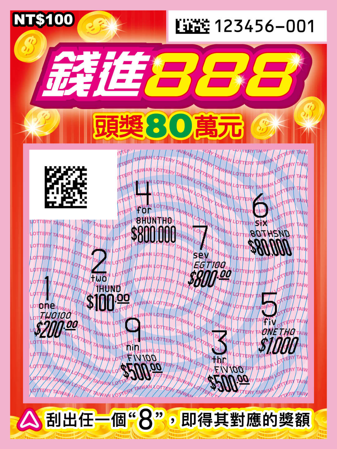 錢進888刮刮樂背面