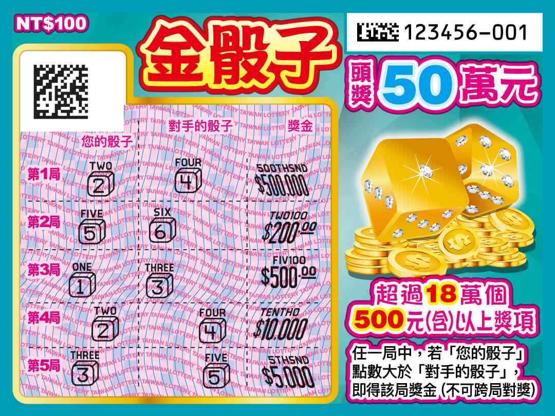 金骰子刮刮樂背面